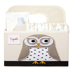 Petit panier de rangement pour couches ou autre Chouette 3 Sprouts