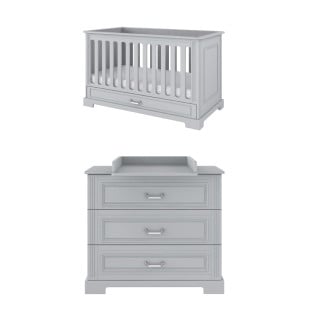 Pack petite chambre bébé 70x140 Lys grise