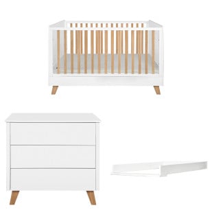 Petite chambre bébé blanche Zaza en Promo