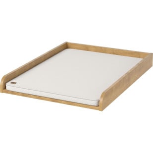 Plan à langer universel pour lit bébé en bois foncé, style naturel, par Vox, disponible chez le Jurassien.