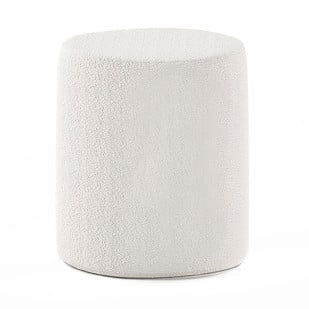 Pouf enfant en tissu bouclé blanc - Collection Moon par Vipack