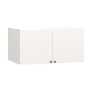Surmeuble pour armoire 2 portes RELI - VOX, blanc avec poignées en chêne naturel