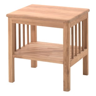 Table de chevet en chêne Forrest en bois foncé, élégante, pratique pour chambre enfant, par Jurassien et marque Vipack.