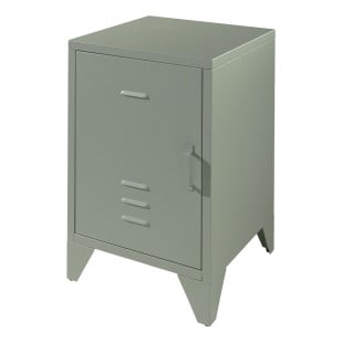 Table de nuit en fer vert olive Hug