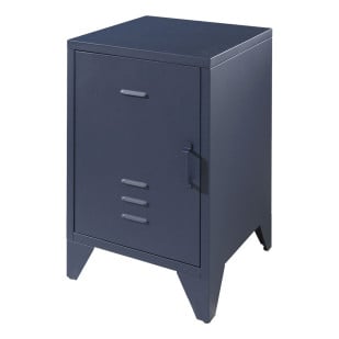 Table de nuit en métal bleu Hug