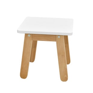 Tabouret enfant en bois blanc Mimi