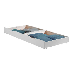 2 tiroirs de rangement pour lit Milo blanc