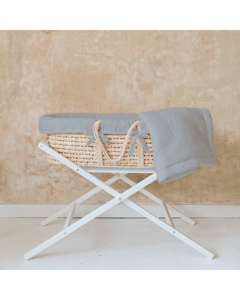 Set panier Moïse sur pied avec habillage gris | Couffin
