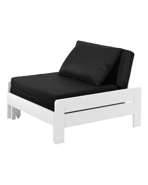 Fauteuil lit 1 place blanc Milo