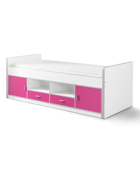 Lit banquette combiné pour fille fuchsia