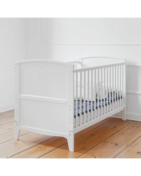 Lit Bébé Sur Pied 70x140 Blanc évolutif Starlight - Woodies