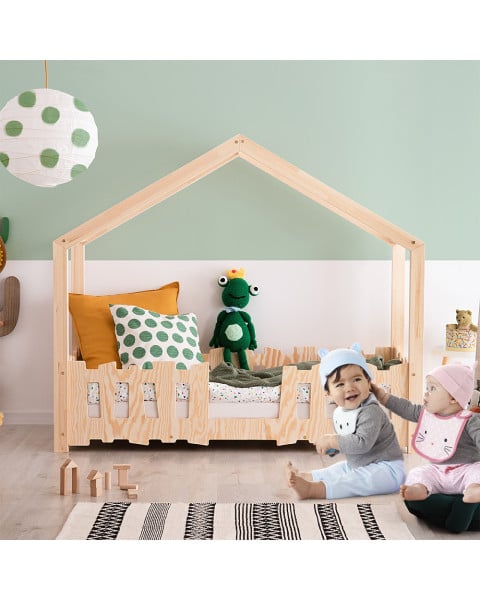 Lit cabane avec barrière montessori Melo baby