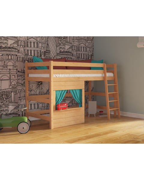 Lit cabane mi hauteur enfant Country en bois massif · Kidsgreen