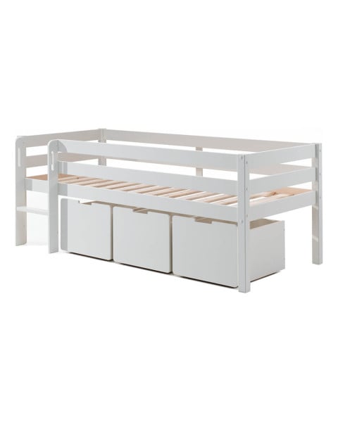 Lit Mi Hauteur Blanc avec Tiroirs - PICOMSLD7014 - Vipack
