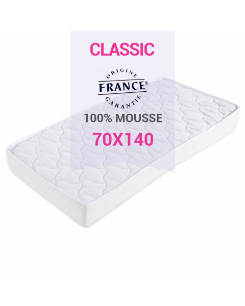 Matelas bébé 70x140 cm standard en mousse