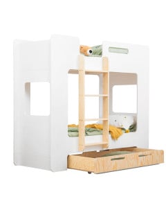 Lit Enfant Cabane Avec Voilage Blanc - DACOHK1402 - Vipack