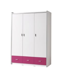 Armoire chambre enfant 3 portes Ugo fuchsia