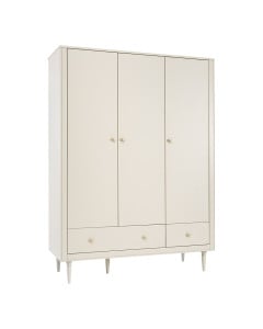 Meuble de rangement enfant Petite Lune Pinio, armoire 3 portes et 2 tiroirs, champagne, design épuré et lumineux