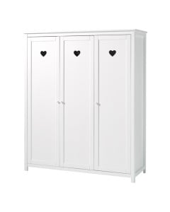 Armoire chambre fille Coeur blanche