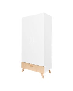 Armoire pour enfant Nordik blanche et hêtre