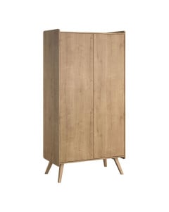Armoire enfant 2 portes en bois finition chêne de la collection Vintage Vox, au design scandinave et intemporel