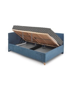 Banquette lit Meise Möbel avec coffre de rangement intégré – modèle Cool bleu 140x200
