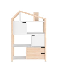 Bibliothèque cabane Phoebe bois et blanc