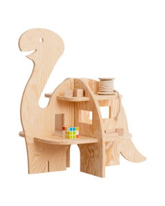 Bibliothèque en bois Montessori Dinosaure