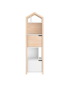 Bibliothèque enfant cabane Joey bois et blanc