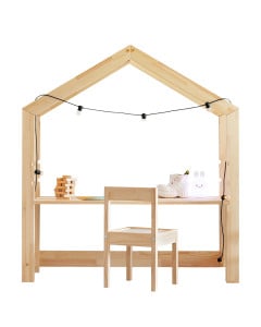 Bureau enfant forme maison en bois