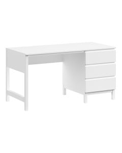 Bureau enfant Eva blanc avec 3 tiroirs de rangement intégrés - design moderne par Vipack. Reference EVBU1514