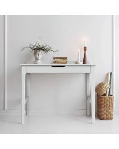 Bureau pour enfant Stardust blanc de Woodies – meuble en bois avec tiroir, ambiance déco épurée et lumineuse
