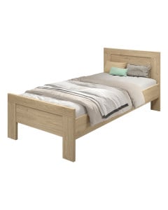 Cadre de lit enfant décor chêne Sam en bois foncé, élégant et robuste, de marque Vipack, disponible chez le Jurassien.