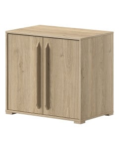 Caisson placard 2 portes Sam bois foncé pour lit mi-haut, rangement signé Vipack chez Jurassien, idéal pour jouets et linge