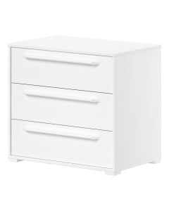 Caisson avec tiroir blanc pour lit surélevé Sam, rangement jouets, par Vipack, disponible chez le Jurassien