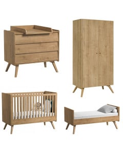Chambre bébé complète évolutive Vox Vintage Oak - Chêne