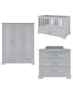 Chambre bébé avec lit bébé 70x140 grise