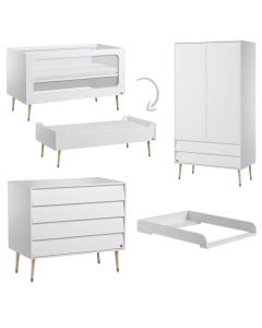Chambre bébé mixte complète Bosque Vox blanche