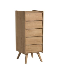 Chiffonnier enfant en bois effet chêne – 5 tiroirs style scandinave de la collection Vintage Vox