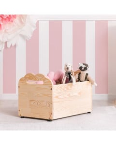 Coffre à jouets personnalisé - Nuage rose