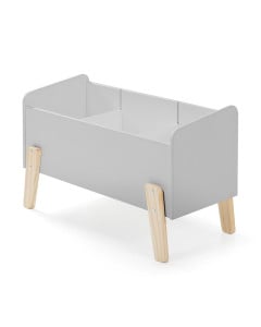 Coffre à jouets ouvert gris Kimy