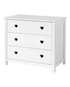 Commode fille Coeur blanche