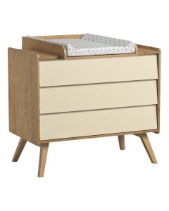 Commode avec plan à langer Vox Vintage bois et jaune