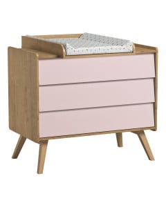 Commode à langer Vox Vintage bois et rose