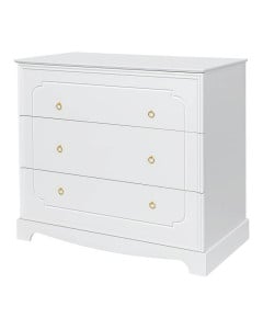 Commode 3 tiroirs royal blanche - BELLAMY