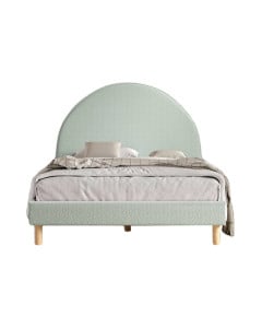 Lit 2 places enfant en tissu bouclé vert - Collection Moon par Vipack