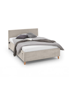 Lit double matelassé pour ado avec poche de rangement et connectique intégrée