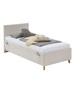Lit simple matelassé beige pour chambre d’enfant ou ado, design cosy et fonctionnel