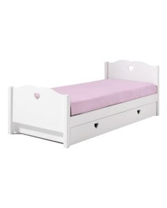 Lit Coeur pour fille en bois blanc