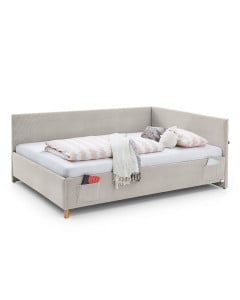 Lit matelassé 2 places avec retours latéraux et connectique USB intégrée